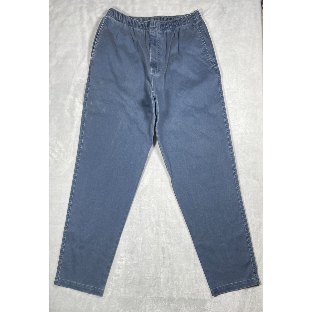Vintage Territory Ahead Corduroy Pants Men Large Blue Pigment Dyed Elastic Waist